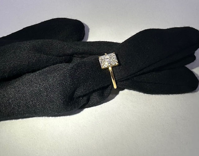 2.03 Rectangular Diamond Solitaire Yellow Gold