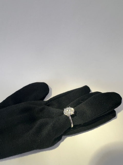 2.02 Certified Oval Cut Solitaire Engagement Ring in 14k white gold