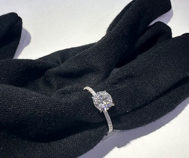 1.08 round brilliant lab diamond engagement ring in white gold
