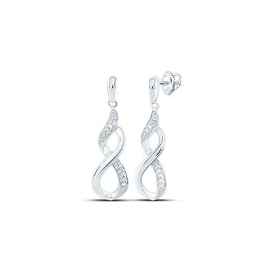 Natural Diamond Infinity Dangle Earrings in white gold