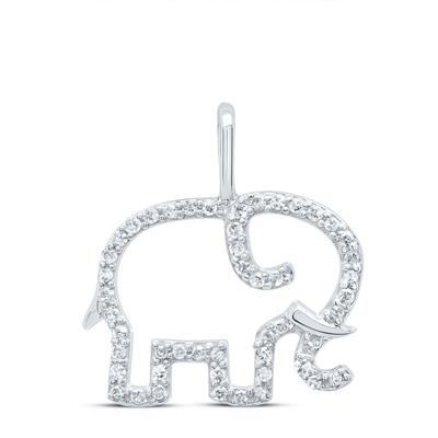 1/6 CTW Natural Diamond Elephant Pendant