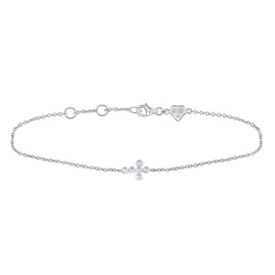 Natural Round Diamond 1/20CTW Faith Cross Bracelet