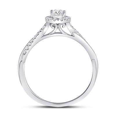 Oval Diamond Solitaire Engagement Ring 1/3 CTW Natural Diamonds side view