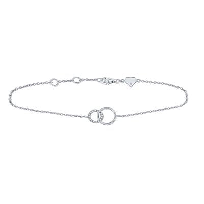 1/20CTW Natural Diamond Interlocking Circles Bracelet