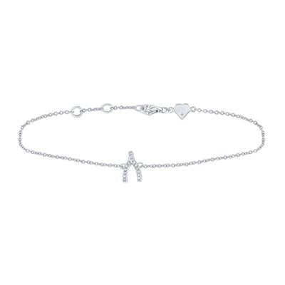 Natural Round Diamond 1/12 CTW Wishbone Bracelet