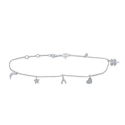1/4 CTW Natural Diamond Charms Bracelet