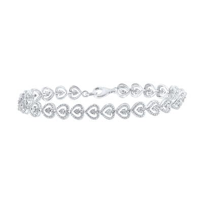 Natural Round Diamond Heart Bracelet