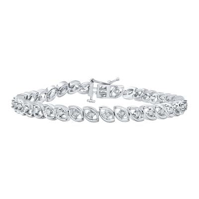 Natural Round Diamond Bracelet sterling silver