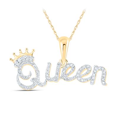 1/6 CTW Natural Diamond Queen Pendant