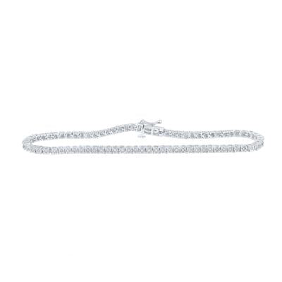 Natural Round Diamond Tennis Bracelet 1/2 CTW SS