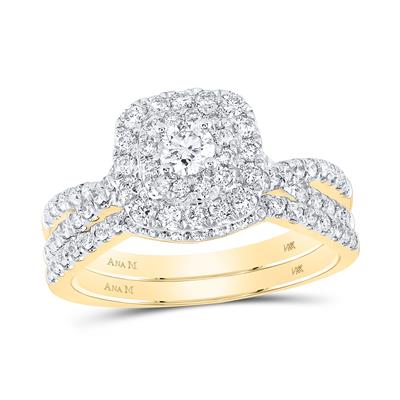 1 CTW yellow gold wedding set