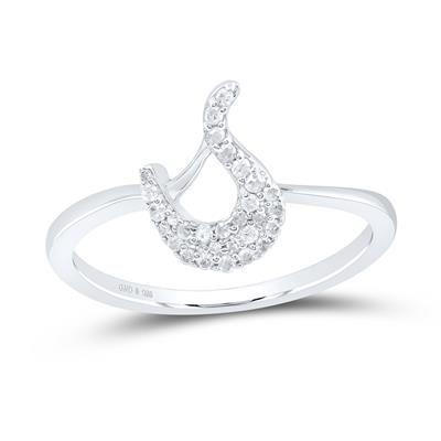 Diamond and silver initial "S" ring