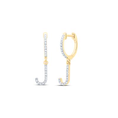 Diamond Initial Dangle Earrings