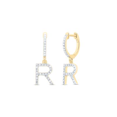 Diamond Initial Dangle Earrings