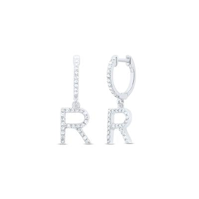 Diamond Initial Dangle Earrings