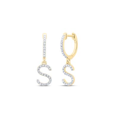 Diamond Initial Dangle Earrings