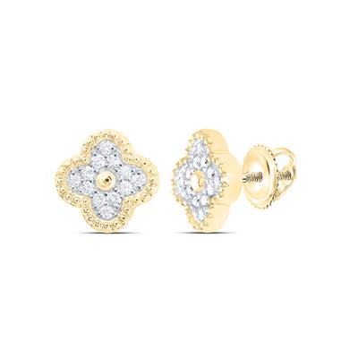 1/6CTW Natural Diamond Clover Stud Earring