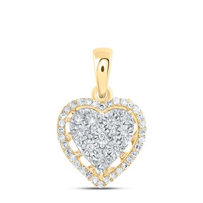1/8CTW Natural Diamond Heart Pendant