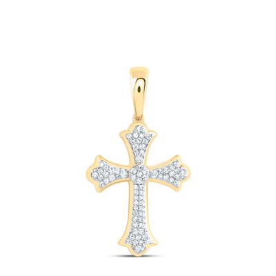 1/3CTW Natural Diamond Cross Pendant