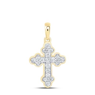 1/8CTW Natural Diamond Delicate Cross Pendant