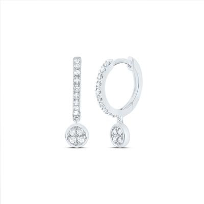 Natural Diamond Round Dangle Earrings