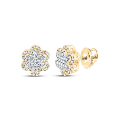 1/4 CTW Natural Diamond Flower Cluster Earrings