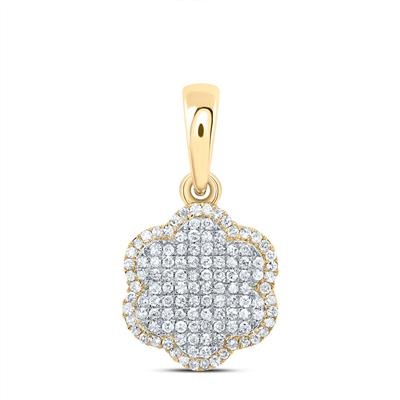 1/2 CTW Natural Diamond Flower Cluster Pendant