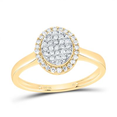 1/4 CTW Natural Diamond Oval Ring