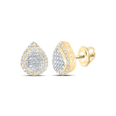 gold and diamond pear studs