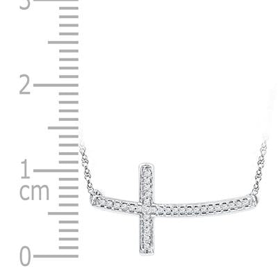 Natural Diamonds Sideways Cross Necklace size chart