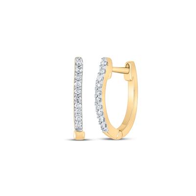 Delicate Round Diamond Hoops yellow gold