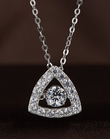 Dancing stone triangle necklace