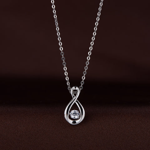 Diamond infinity necklace in ss