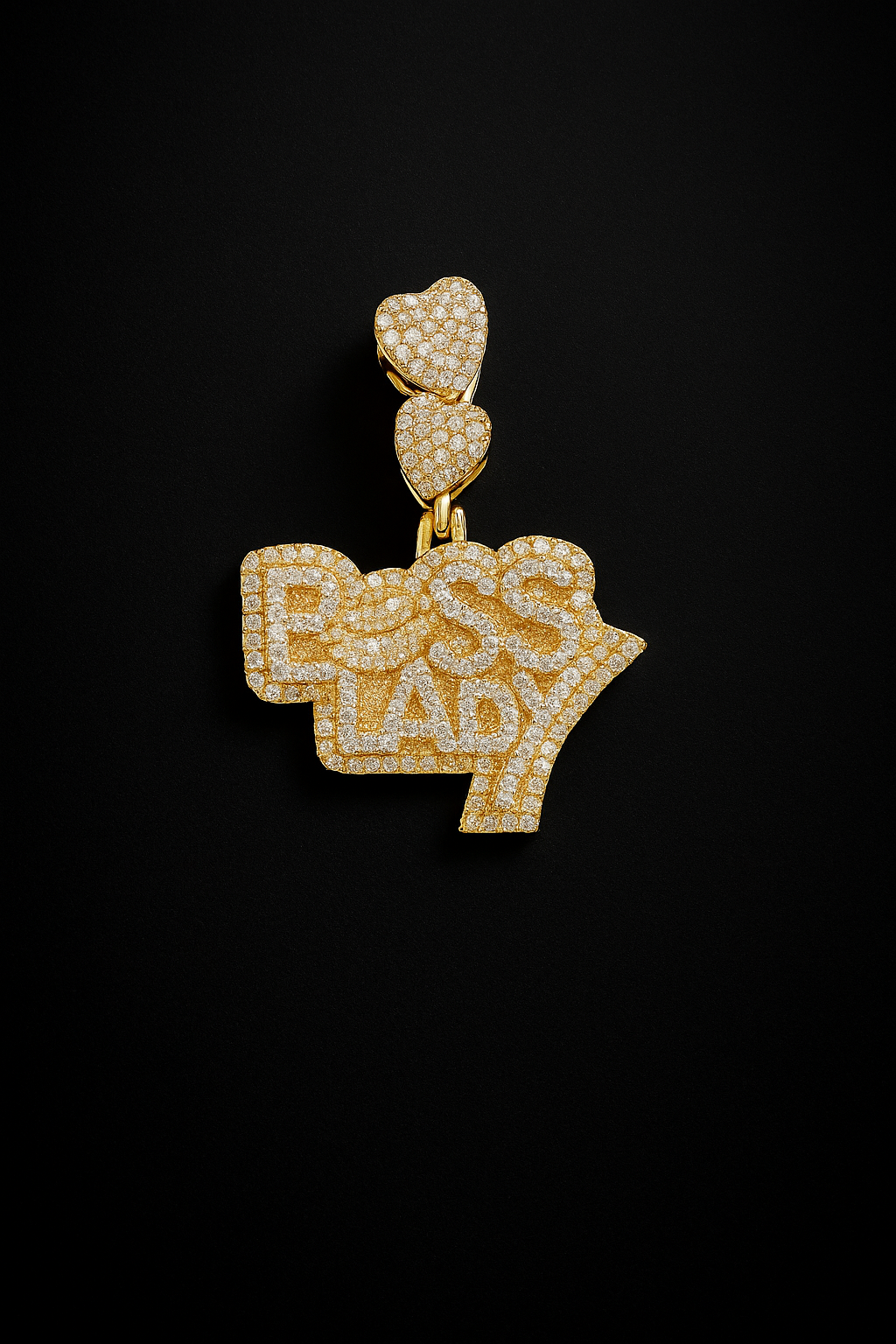 Diamond & gold boss lady pendant