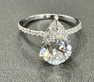 3 ct. Certified Lab Pear Shaped Diamond Engagement Ring