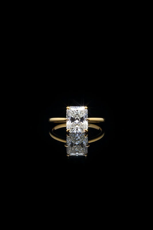 Rectangular lab grown diamond solitaire