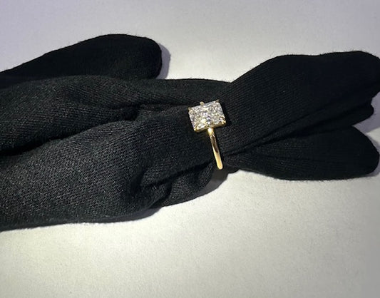 2.03 Rectangular Diamond Solitaire Yellow Gold