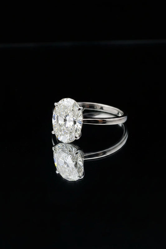 2.02 Certified Oval Cut Solitaire Engagement Ring in 14k white gold