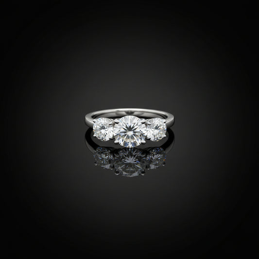 past, present, future three stone anniversary ring