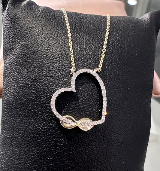 1/8 CTW Diamond Heart Infinity Necklace