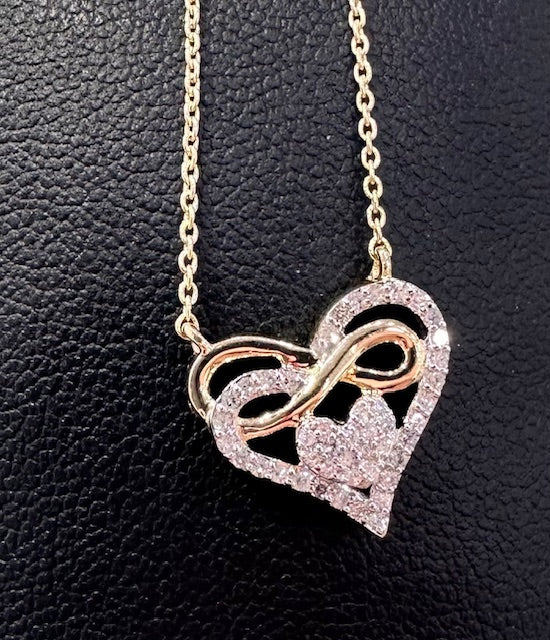1/8 CTW Diamond Gift Heart Necklace