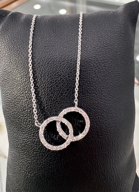 1/5CTW Natural Diamond Linked Circles Necklace