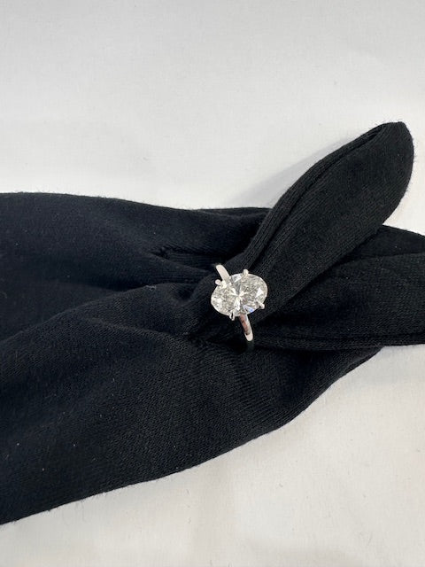 2.02 Certified Oval Brilliant Cut Solitaire Engagement Ring