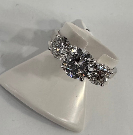 three stone anniversary ring certified lab grown diamonds