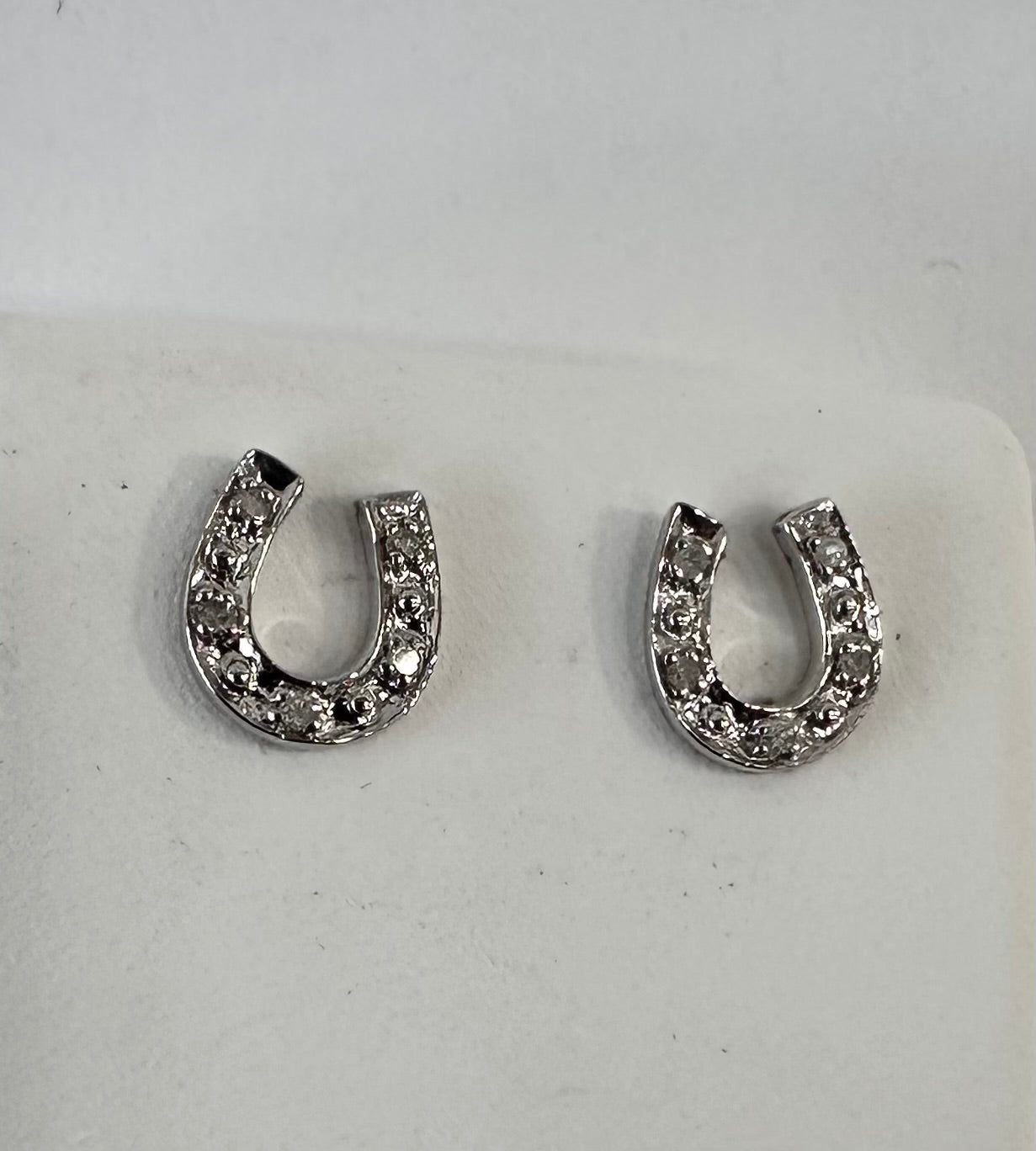 Horseshoe Studs Natural Diamond Earrings