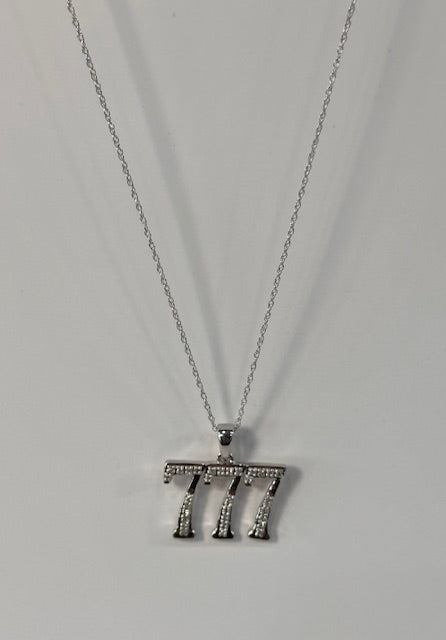 Angel number seven diamond pendant