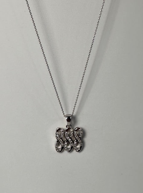 Angel number eight diamond pendant