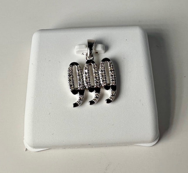 #9 Diamond angel number pendant
