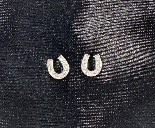 Horseshoe Studs Natural Diamond Earrings