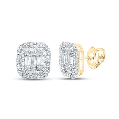 10k Yellow Gold Baguette Diamond Square